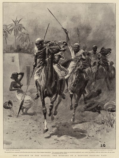 Előretörés a Soudanban, egy dervis baggara-támadás borzalmai alkotó: John Charlton