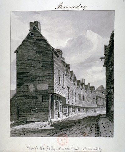 Dockhead Folly, Bermondsey, London, 1820 alkotó: John Chessell Buckler