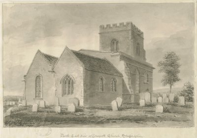 Draycott in the Moors Church: szépia rajz, 1841 alkotó: John Chessell Buckler