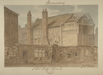 A Bermondsey-ház romjainak keleti képe, 1838 alkotó: John Chessell Buckler