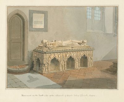 Essex – Earls Colne templom – emlékmű, 1824 alkotó: John Chessell Buckler