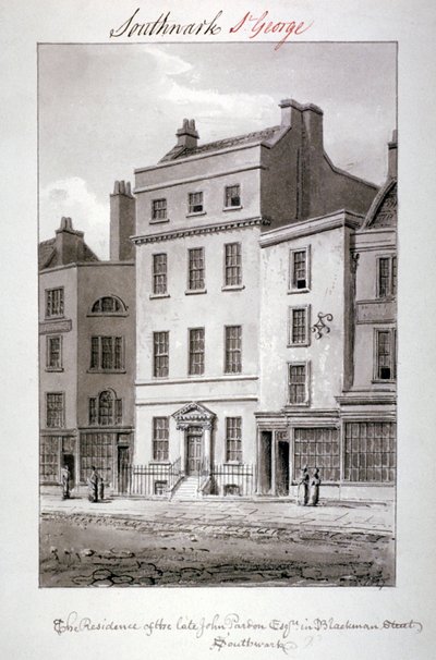 Ház a Blackman Streeten, Southwark, London, 1827. alkotó: John Chessell Buckler