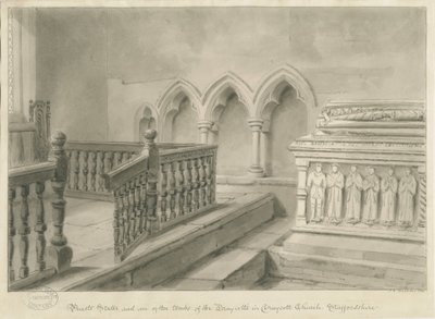 Draycott belseje a móri templomban: szépia rajz, 1841 alkotó: John Chessell Buckler
