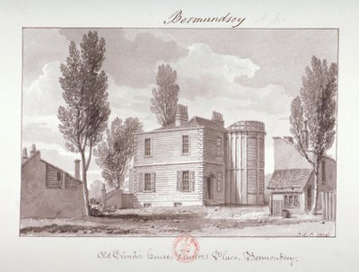 „Old Printers House, Printers Place, Bermondsey”, London, 1826 alkotó: John Chessell Buckler