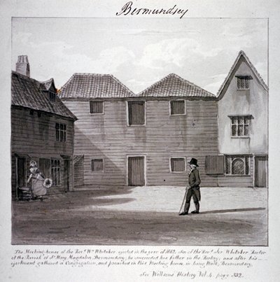 Whitaker tiszteletes gyülekezeti háza, Long Walk, Bermondsey, London, 1828 alkotó: John Chessell Buckler