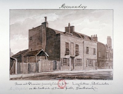 Kilátás a házakra Snowsfields déli oldalán, Bermondsey, London, 1828 alkotó: John Chessell Buckler