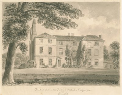 Wolstanton - Bradwell Hall: szépia rajz alkotó: John Chessell Buckler