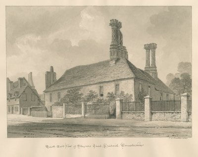 Worcestershire – Droitwich – Staynors Court: szépia rajz, 1833 alkotó: John Chessell Buckler