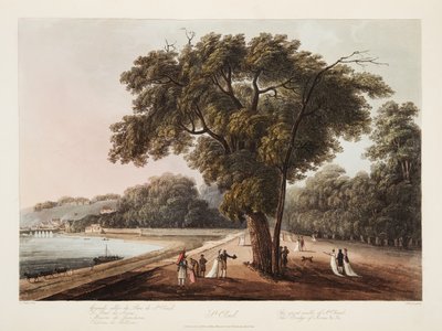 Szent Felhő, Szent Felhő Nagy sétája, Sevres hídja stb., illusztráció Versailles-ból, Párizs és Saint Denis, kocsma. 1805 (akvatinta) alkotó: John Claude Nattes