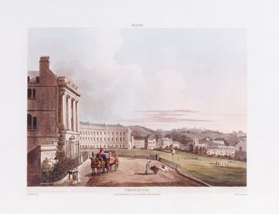The Crescent, a "Bath Illustrated by a Series of Views"-ből, 1806 alkotó: John Claude Nattes