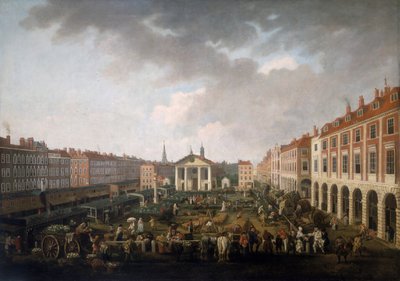 „Covent Garden Piazza and Market”, 1775 alkotó: John Collet