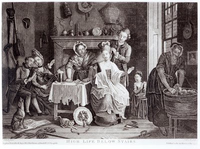 High Life Below Stairs, metszett Caldwell, kocsma. 1772-ben alkotó: John Collet