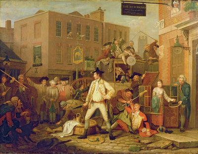 Jelenet a London Streeten alkotó: John Collet