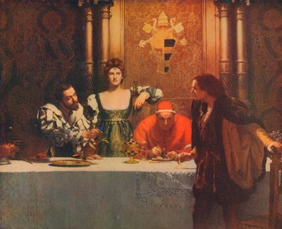 Egy pohár bor Caesar Borgiával, 1893, 1914 alkotó: John Collier