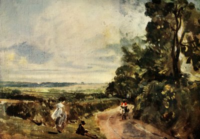 Országút fákkal és alakokkal, c1830, 1934. alkotó: John Constable