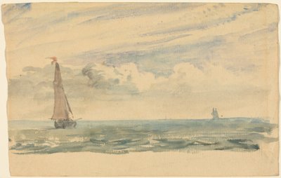 Tengerparti táj két vitorlással alkotó: John Constable