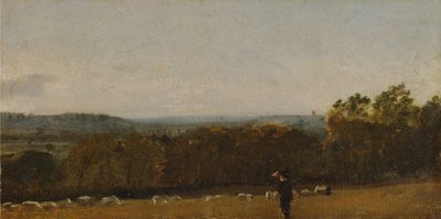 Egy pásztor a tájban a Dedham Vale-en keresztül Langham felé tekintve alkotó: John Constable