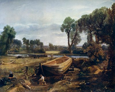 Csónaképület a Flatford malom közelében, 1815, 1912. alkotó: John Constable