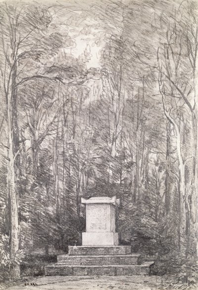 Kenotaph Sir Joshua Reynoldsnak a Coleorton Hallban, Leicestershire, 1823 (ceruzarajz) alkotó: John Constable