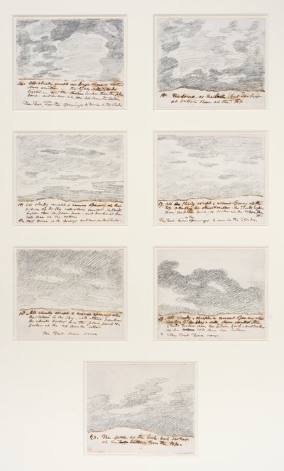 Felhő tanulmányok (Alexander Cozens "Engravings of Skies" című műve után), 1822-23 körül (grafit, papír) alkotó: John Constable
