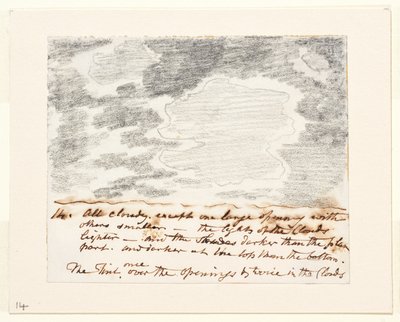 Felhő tanulmány (Alexander Cozens "Engravings of Skies" című műve után), 1822-23 körül (grafit, papír) alkotó: John Constable