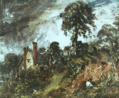 Kunyhó fák között homokpaddal, 1830-36 körül alkotó: John Constable