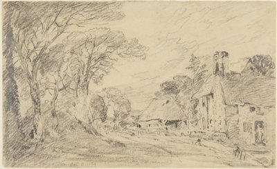 Kunyhó és fák alkotó: John Constable