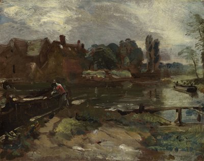 Flatford malom a zsilipből, 1810 körül alkotó: John Constable