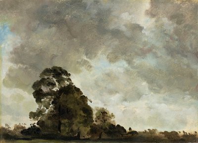 Táj Hampsteadnél, Fa- és viharfelhők, 1821 körül (olaj, papír, a panelen) alkotó: John Constable