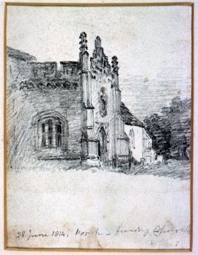 A feeringi templom tornáca, 1814. június 28. alkotó: John Constable