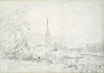 Salisbury katedrális északnyugatról, 1829 (grafit papíron) alkotó: John Constable