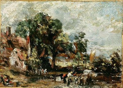 Vázlat a „The Haywain”-hoz, 1820 körül (olaj, papír a panelen) alkotó: John Constable
