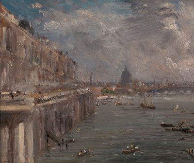 Somerset House Terrace a Waterloo hídról alkotó: John Constable
