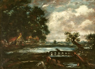 Tanulmány a The Leaping Horse (View on the Stour) című alkotáshoz (olaj, vászon) alkotó: John Constable
