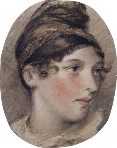 Tanulmány egy profilú hölgy fejéről, 1808 alkotó: John Constable
