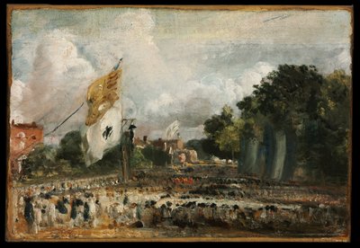 Az 1814 -es béke ünnepe Kelet -Bergholtban, Párizsban, Franciaország és a szövetséges hatalmak között alkotó: John Constable