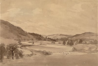 A Derwent-völgy Chatsworth-szel a távolban alkotó: John Constable