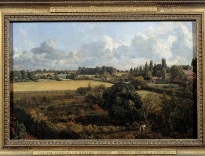 Az angol vidék zöldséges és gyümölcsös kertje Constable Landscape. John Constable (1776-1837) festménye, 1815 Ipswich. Kerületi Tanács Múzeum alkotó: John Constable