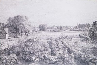 Kilátás East Bergholtra, Golding konyhakertje felett, Constable házában alkotó: John Constable