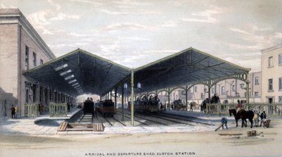 Érkezés és indulás Shed, London, 1839 alkotó: John Cooke Bourne