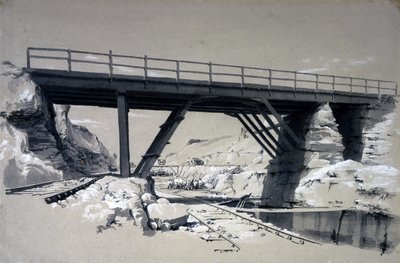 Blisworth Cutting, Northamptonshire, 1837. július 2. (toll és tinta és mosás papíron) alkotó: John Cooke Bourne