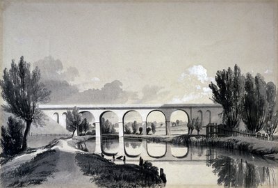 Colne Viaduct, Watford, Hertfordshire, 1837. június 5. (toll és tinta és mosás papíron) alkotó: John Cooke Bourne