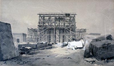 Az Euston-ív építése, 1838. január (toll és tinta, mosás papíron) alkotó: John Cooke Bourne