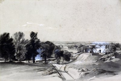 Felülről Kilsby Tunnel, Northamptonshire, 1837. július 20. (toll és tinta, valamint papírra mosás) alkotó: John Cooke Bourne