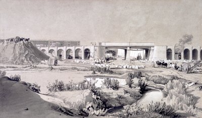 Hampstead Road Bridge, 1836. október 5. (toll, tinta és mosás papíron) alkotó: John Cooke Bourne
