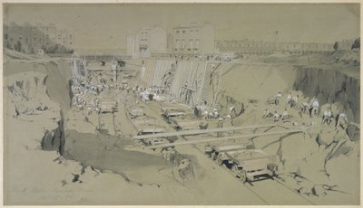 Park Street, Camden Town, 1836. szeptember 17. (toll és tinta és mosás papíron) alkotó: John Cooke Bourne