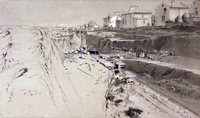Park Village, 1836. augusztus 26. (toll, tinta és mosás papíron) alkotó: John Cooke Bourne