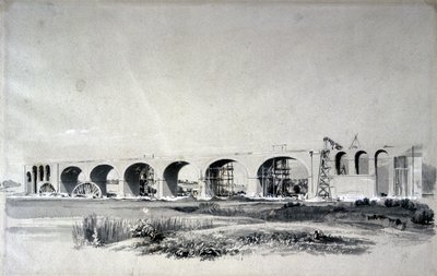 Wolverton Viaduct, 1837. június 30. (toll és tinta, valamint papírra mosás) alkotó: John Cooke Bourne