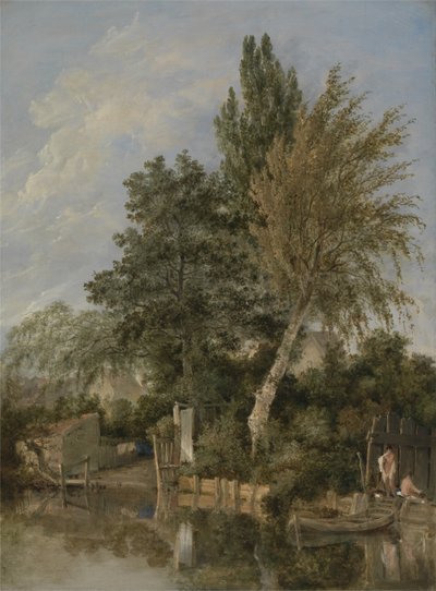 Folyói jelenet fiúk fürdőzésével, 1817 körül (olaj, panel) alkotó: John Crome