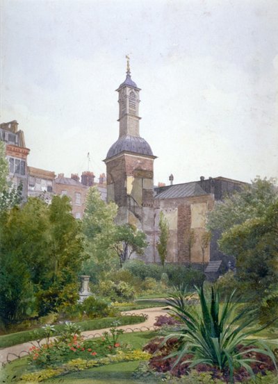 A St Botolph templom tornya, Aldersgate, London City, 1886 alkotó: John Crowther